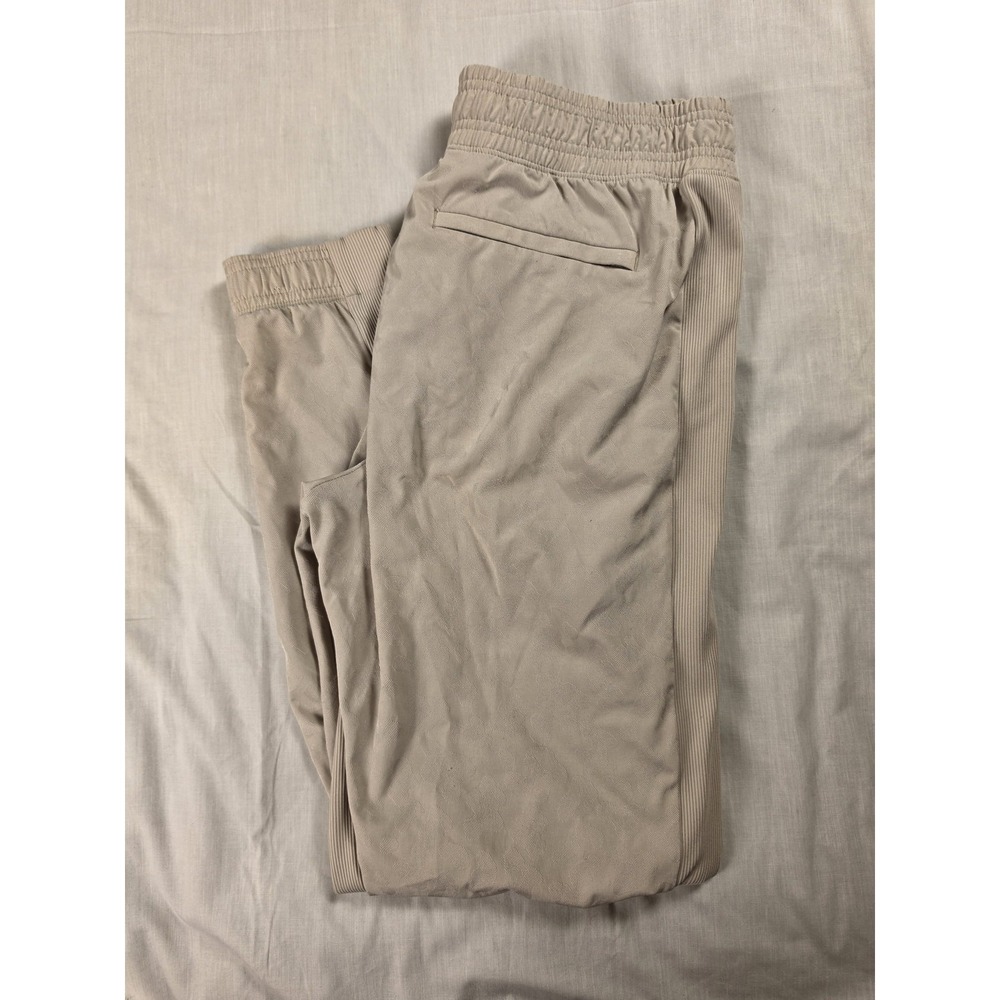 Athleta Brooklyn Textured Jogger Pants Womens 4 Beige Animal Print Travel Active